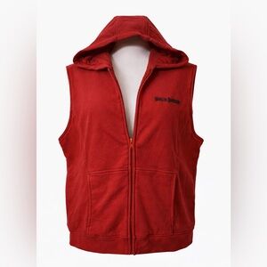 Harley-Davidson Red Sleeveless Zip Hoodie Vest 1W Y2K